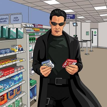 Neo's dilemma: Take the blue pill (paracetamol) or the red pill (ibuprofen)
